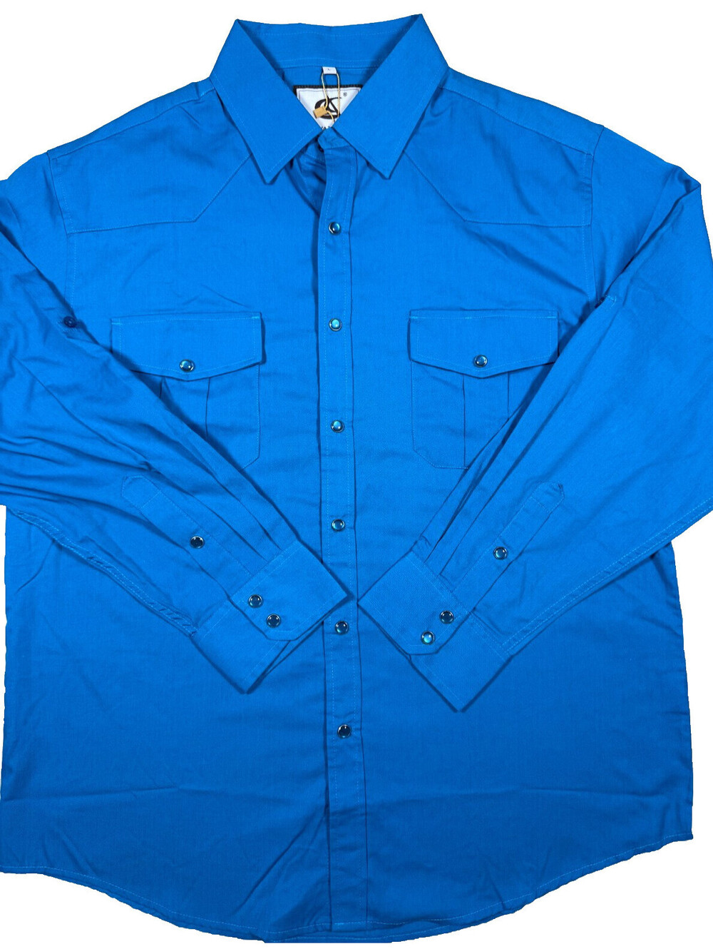 Coevals Club Men's Long Sleeve Shirt Large Blue Pearl Snaps - NWT